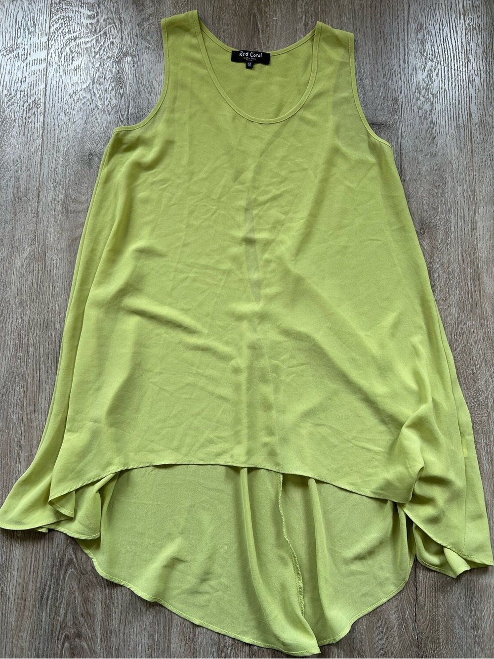 Lime Green Sleeveless Hi-Low Tank